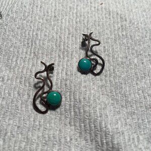 metal and bead earrings